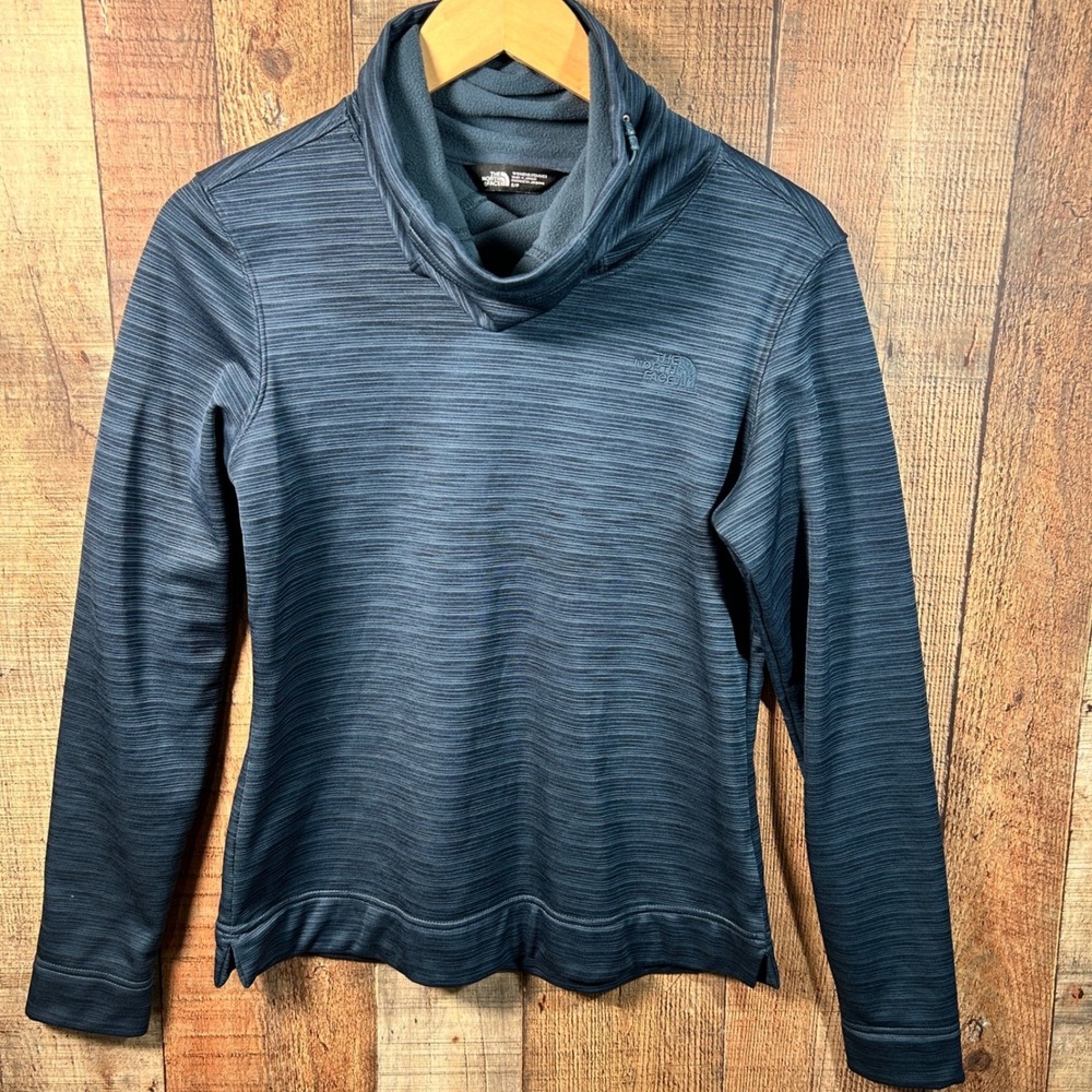 The North Face Blue Space Dye Novelty Glacier Pullover Funnel Neck Fleece Small